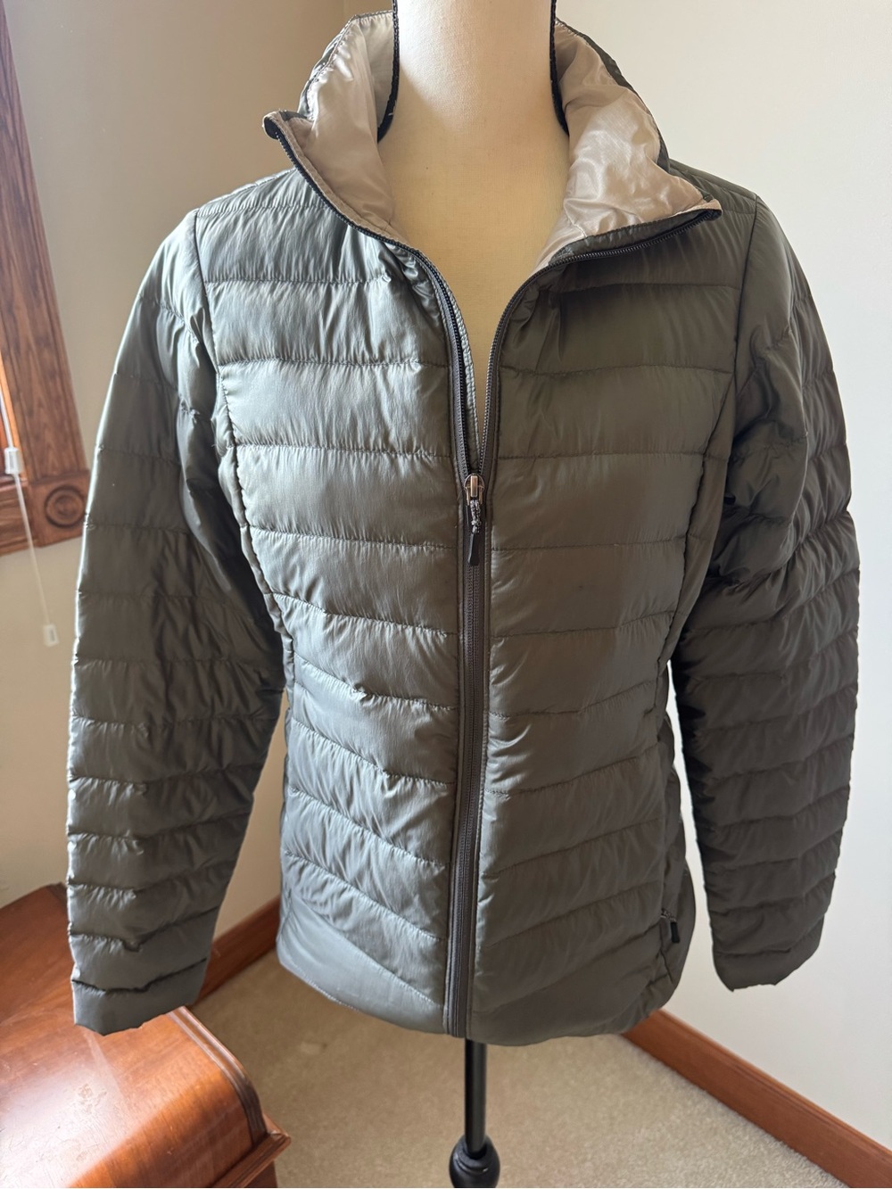REI Olive Quilted Lightweight Puffer Jacket